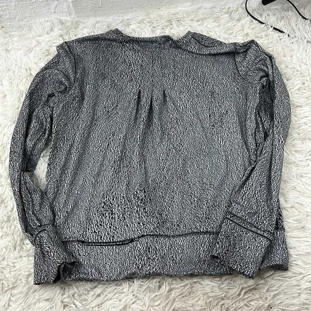 Lululemon Rush Hour Long Sleeve Running Luon Spray Jacquard White Black
